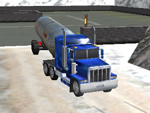 Oil Tanker Truck Drive Extreme Winter
